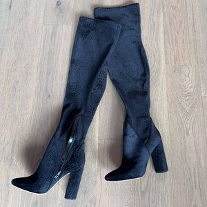 VELOUR THIGH HIGH HEELS